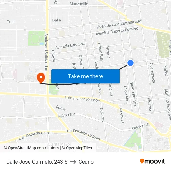 Calle Jose Carmelo, 243-S to Ceuno map