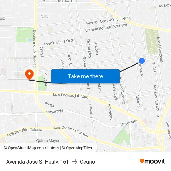 Avenida José S. Healy, 161 to Ceuno map