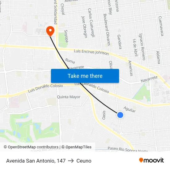 Avenida San Antonio, 147 to Ceuno map