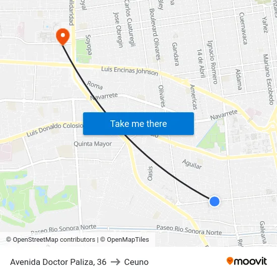 Avenida Doctor Paliza, 36 to Ceuno map