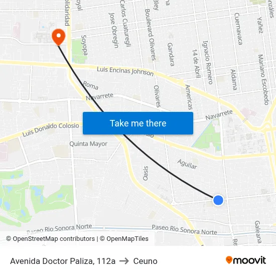 Avenida Doctor Paliza, 112a to Ceuno map