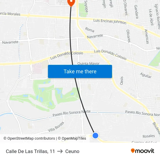 Calle De Las Trillas, 11 to Ceuno map