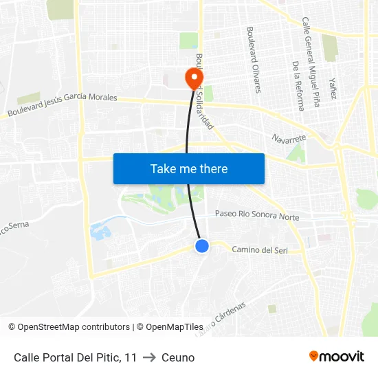 Calle Portal Del Pitic, 11 to Ceuno map