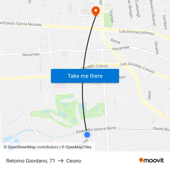 Retorno Giordano, 71 to Ceuno map