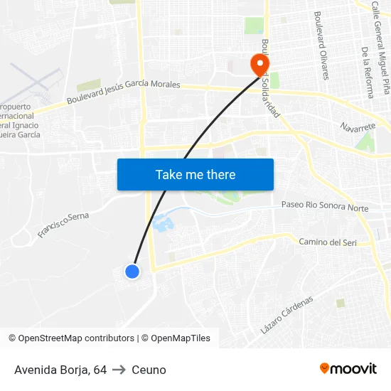 Avenida Borja, 64 to Ceuno map