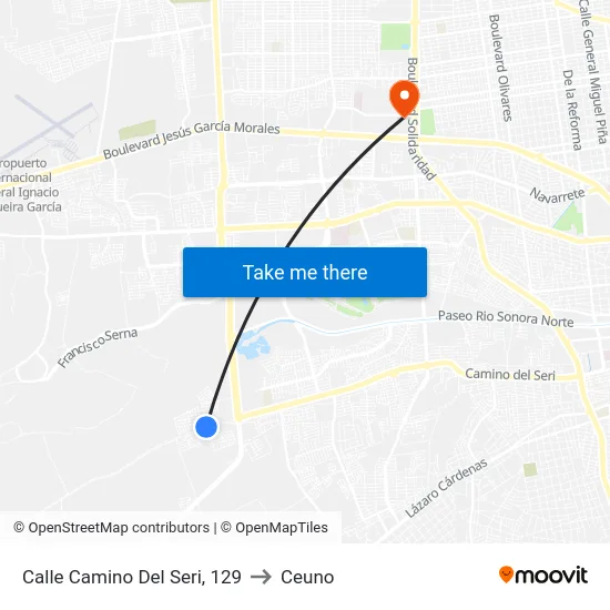 Calle Camino Del Seri, 129 to Ceuno map