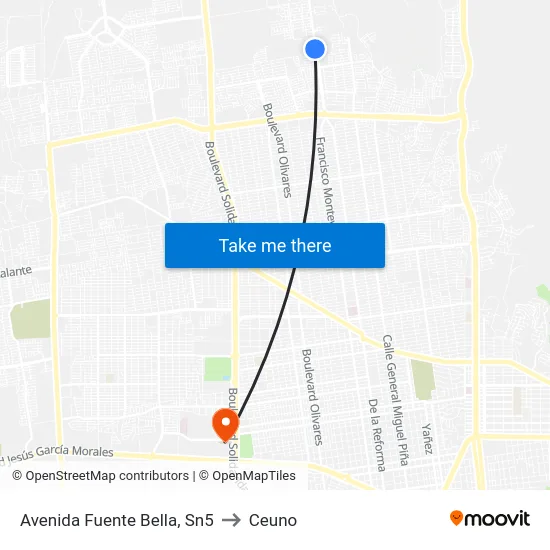 Avenida Fuente Bella, Sn5 to Ceuno map