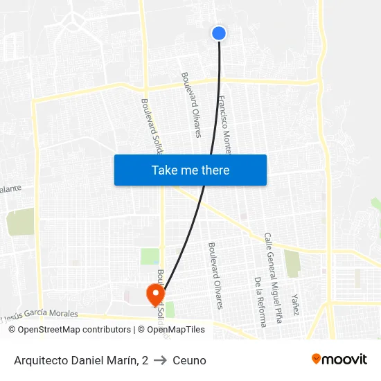 Arquitecto Daniel Marín, 2 to Ceuno map
