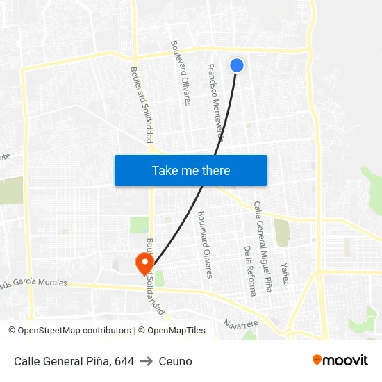 Calle General Piña, 644 to Ceuno map