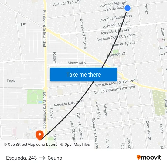 Esqueda, 243 to Ceuno map