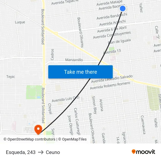 Esqueda, 243 to Ceuno map