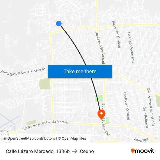 Calle Lázaro Mercado, 1336b to Ceuno map