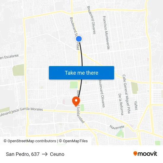 San Pedro, 637 to Ceuno map