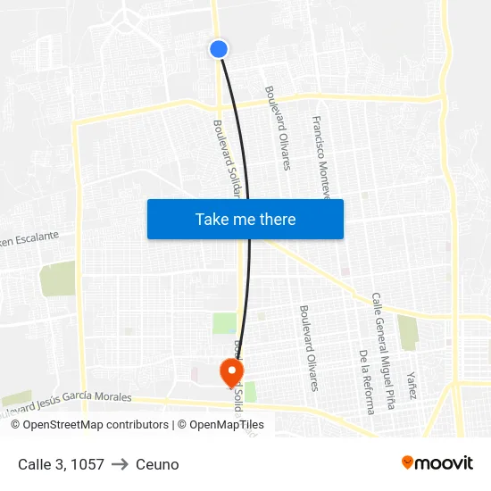 Calle 3, 1057 to Ceuno map