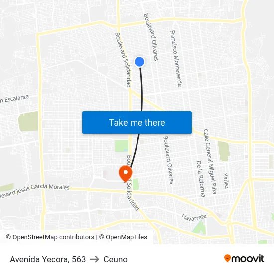 Avenida Yecora, 563 to Ceuno map
