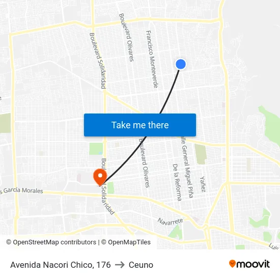 Avenida Nacori Chico, 176 to Ceuno map