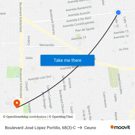 Boulevard José López Portillo, 68(3)-C to Ceuno map