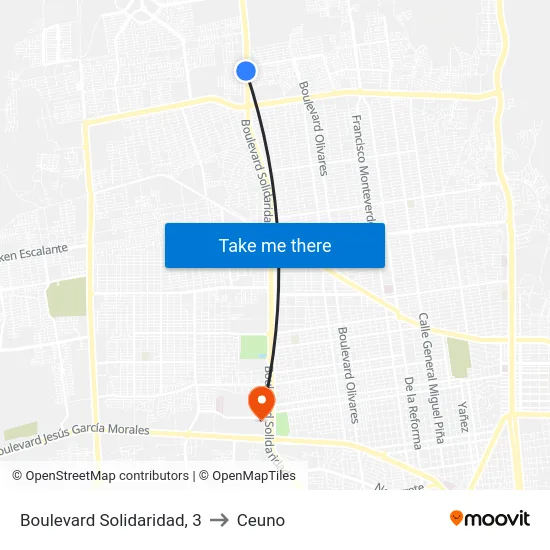 Boulevard Solidaridad, 3 to Ceuno map