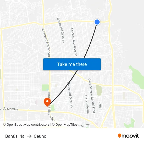 Banús, 4a to Ceuno map
