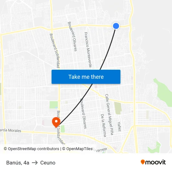 Banús, 4a to Ceuno map
