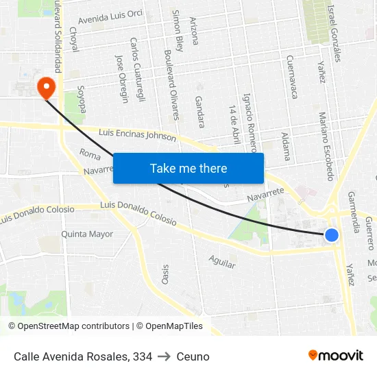 Calle Avenida Rosales, 334 to Ceuno map