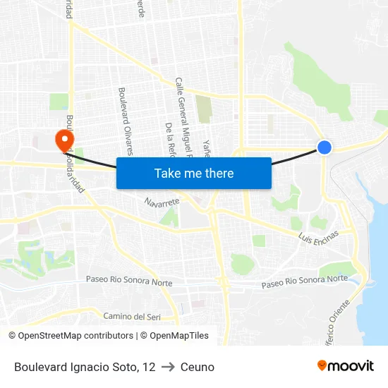 Boulevard Ignacio Soto, 12 to Ceuno map