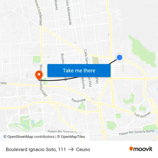 Boulevard Ignacio Soto, 111 to Ceuno map