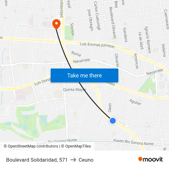 Boulevard Solidaridad, 571 to Ceuno map