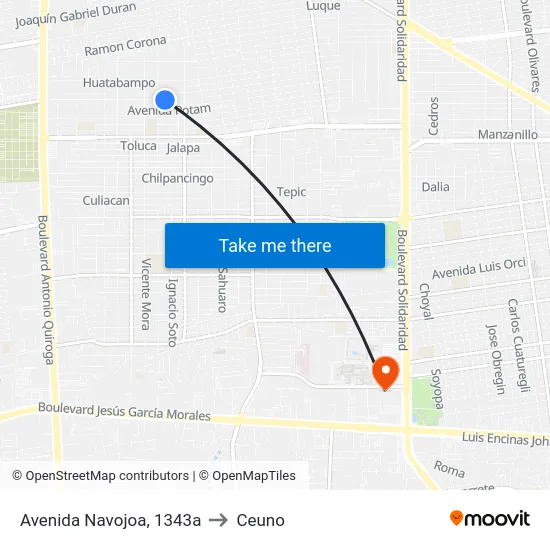 Avenida Navojoa, 1343a to Ceuno map