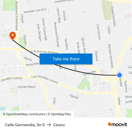 Calle Garmendia, Sn-S to Ceuno map