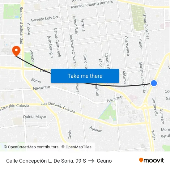 Calle Concepción L. De Soria, 99-S to Ceuno map