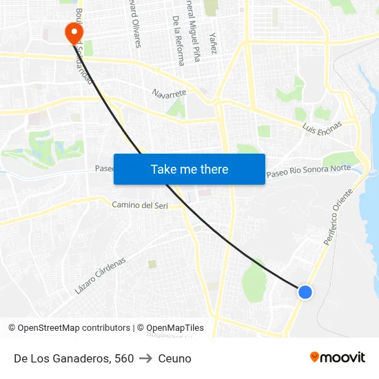De Los Ganaderos, 560 to Ceuno map