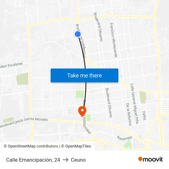 Calle Emancipación, 24 to Ceuno map