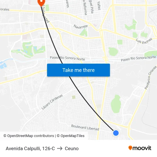 Avenida Calpulli, 126-C to Ceuno map