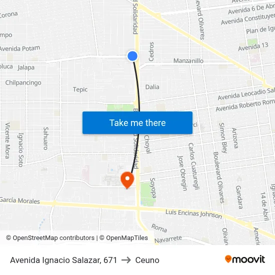 Avenida Ignacio Salazar, 671 to Ceuno map