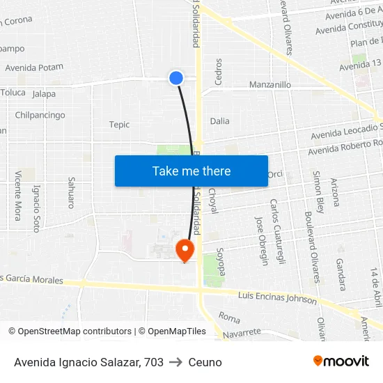 Avenida Ignacio Salazar, 703 to Ceuno map
