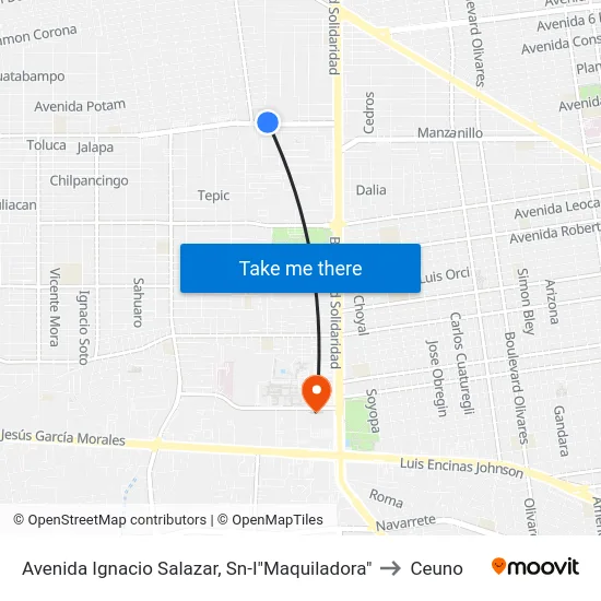 Avenida Ignacio Salazar, Sn-I"Maquiladora" to Ceuno map