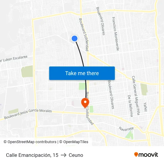 Calle Emancipación, 15 to Ceuno map