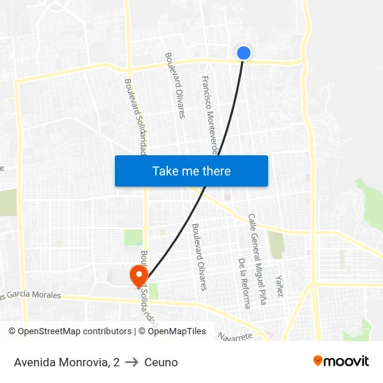 Avenida Monrovia, 2 to Ceuno map