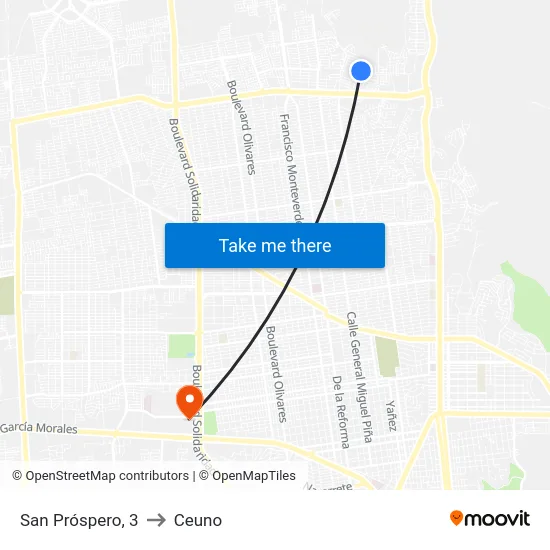 San Próspero, 3 to Ceuno map