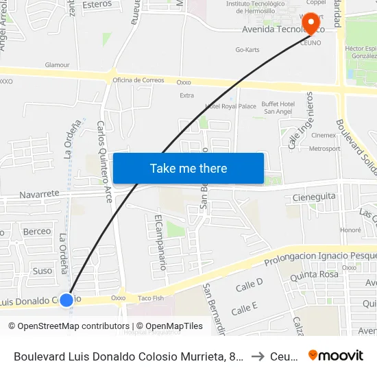 Boulevard Luis Donaldo Colosio Murrieta, 803 to Ceuno map