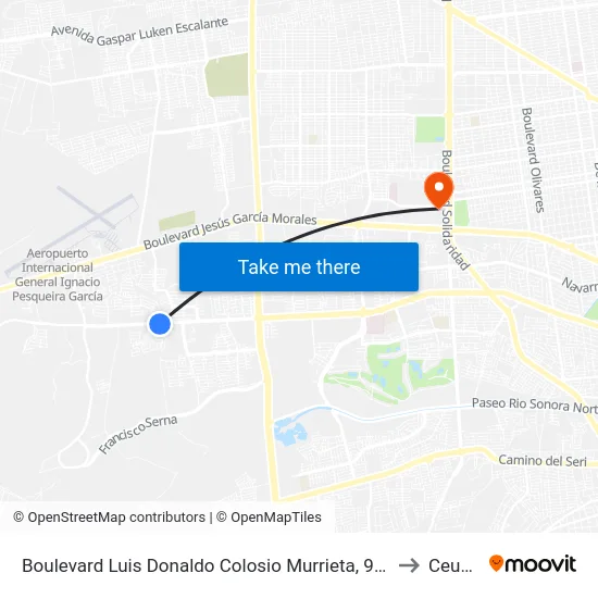 Boulevard Luis Donaldo Colosio Murrieta, 985 to Ceuno map