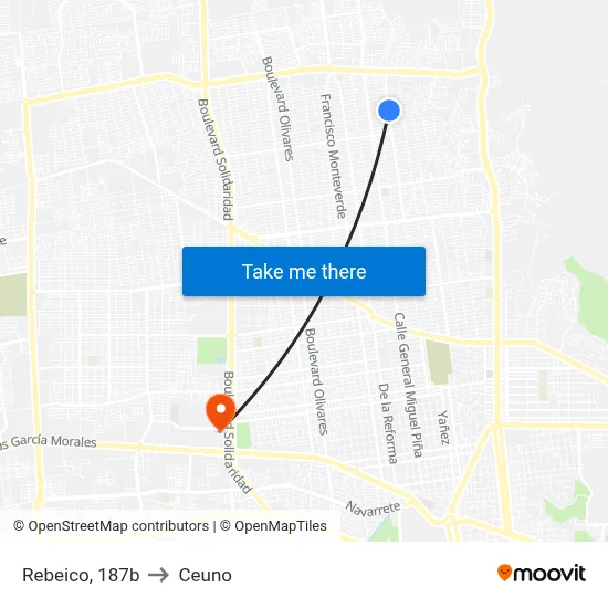 Rebeico, 187b to Ceuno map