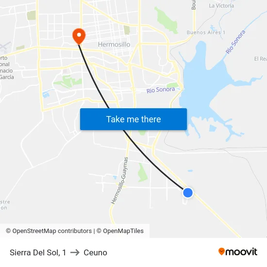 Sierra Del Sol, 1 to Ceuno map