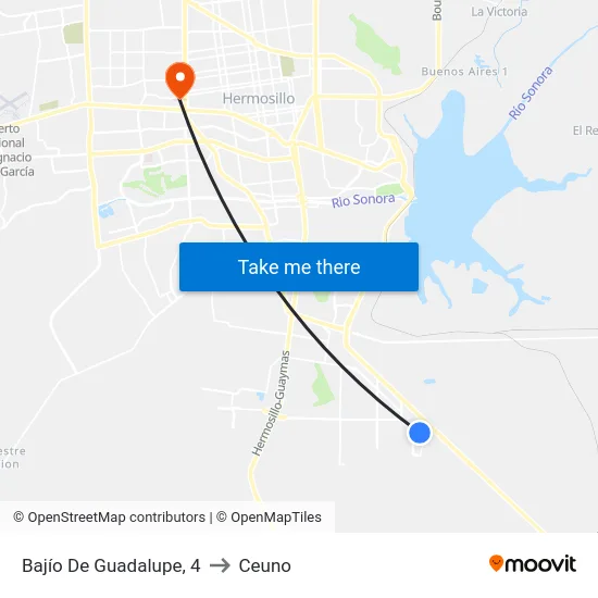 Bajío De Guadalupe, 4 to Ceuno map