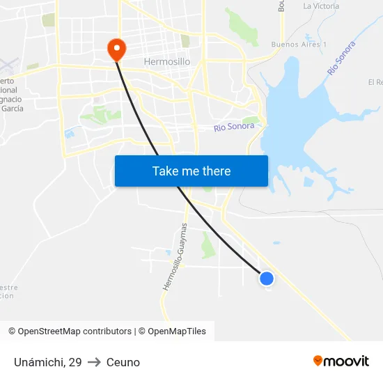 Unámichi, 29 to Ceuno map
