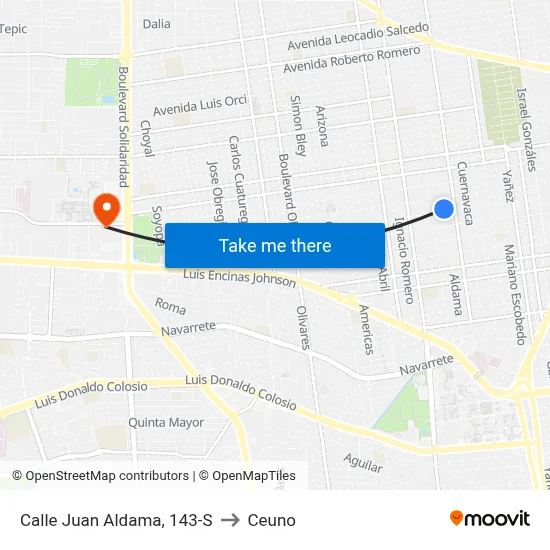 Calle Juan Aldama, 143-S to Ceuno map