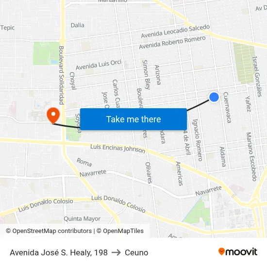 Avenida José S. Healy, 198 to Ceuno map