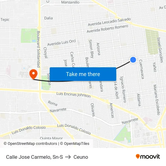 Calle Jose Carmelo, Sn-S to Ceuno map