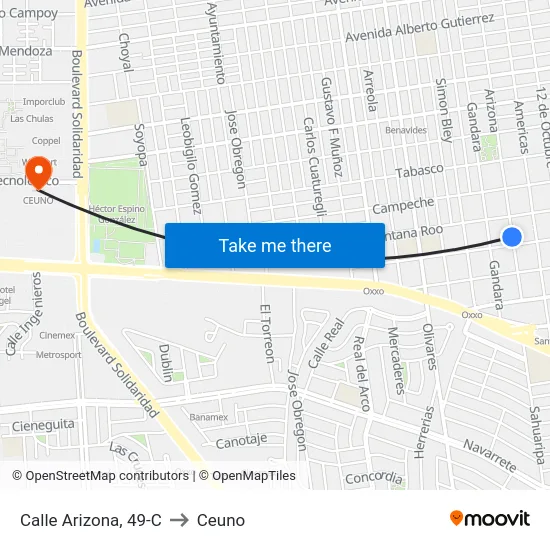 Calle Arizona, 49-C to Ceuno map